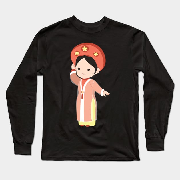 Vietnamese traditional wedding dress Long Sleeve T-Shirt by clgtart